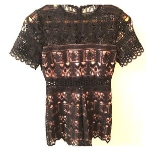 Alexis Black Lace Romper